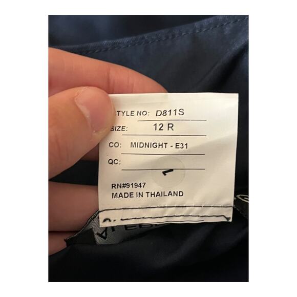 Alfred Sung dress D811s off the shoulder draped wrap satin maxi blue size 12 - Picture 6 of 7